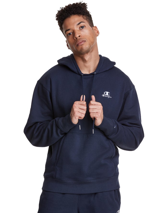 Champion Classic Fleece Embroidered Applique Logo Hoodie Heren - Donkerblauw - Belgie 5862QJLKC